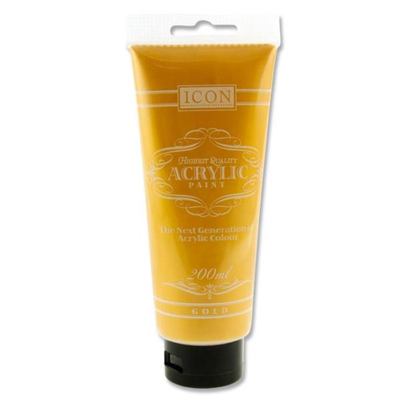 Icon Highest Quality Acrylic Paint - 200 ml - Gold